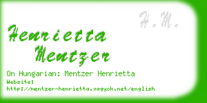 henrietta mentzer business card